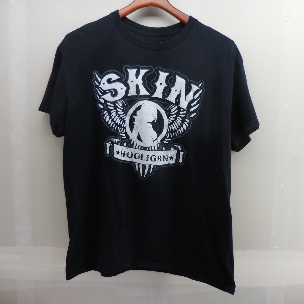 Skin Industries Hooligan Graphic T-Shirt Mens Large Black Cotton Short Sleeve LG